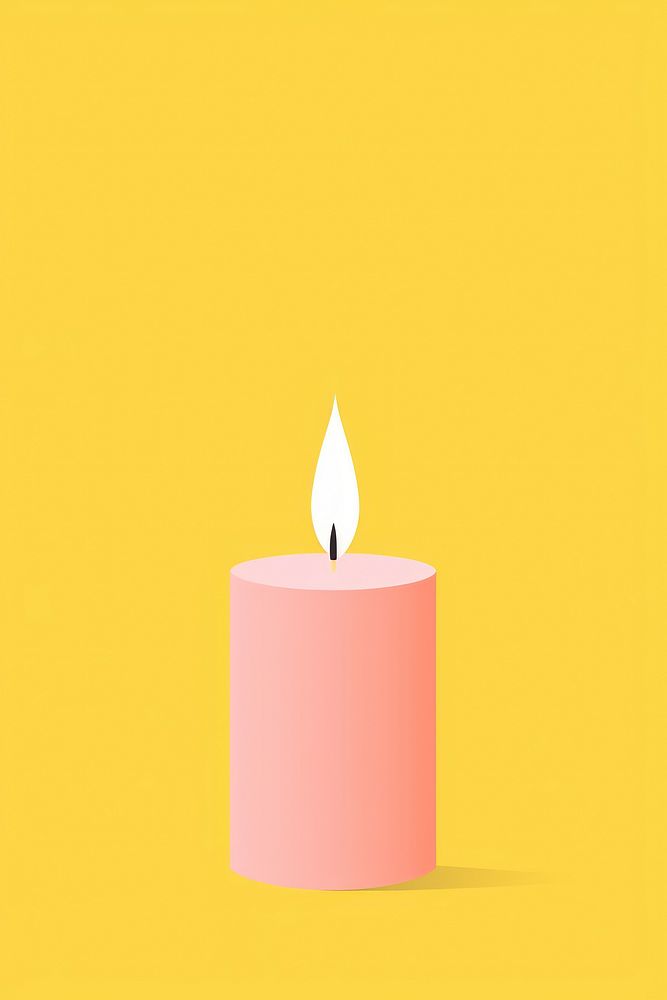 Minimal Abstract Vector illustration of a candle sign illuminated lighting.
