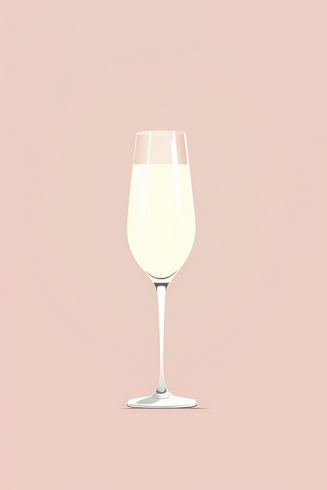 Minimal Abstract Vector illustration of a champagne glass drink wine.