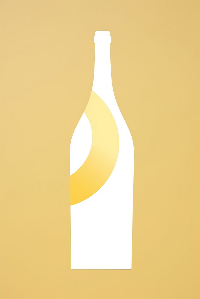 Minimal Abstract Vector illustration of a champagne bottle drink wine.