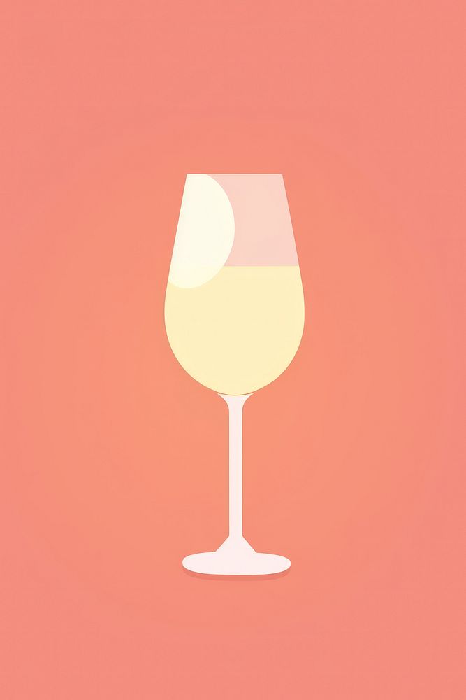 Minimal Abstract Vector illustration of a champagne drink glass wine.
