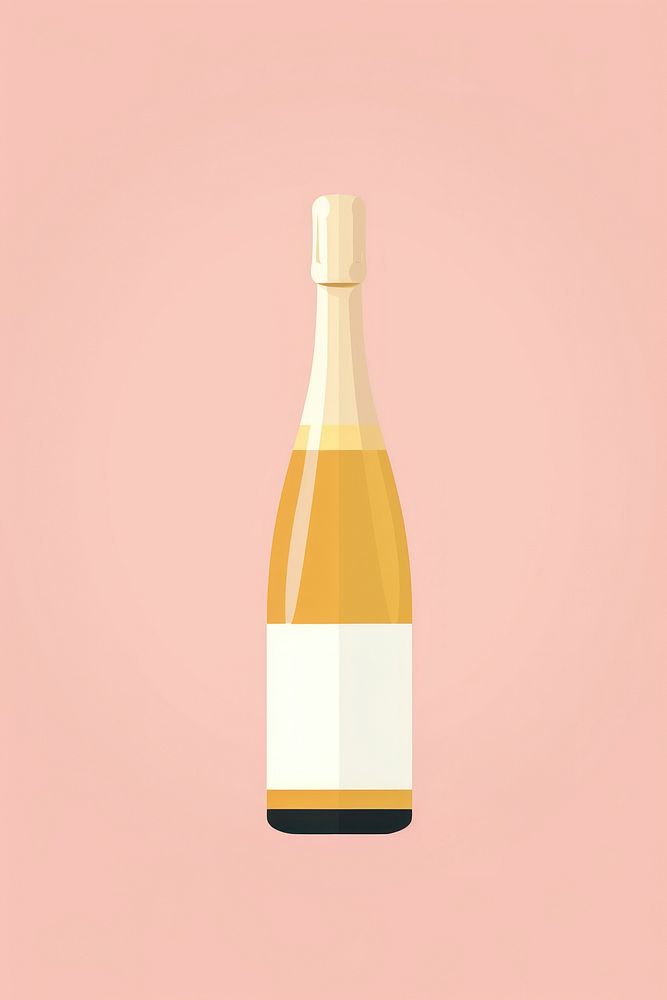 Minimal Abstract Vector illustration of a champagne bottle drink wine.
