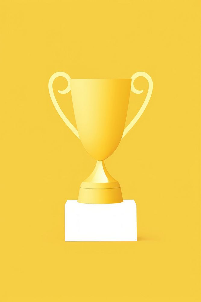 Minimal Abstract Vector illustration of a gold trophy achievement success winning.
