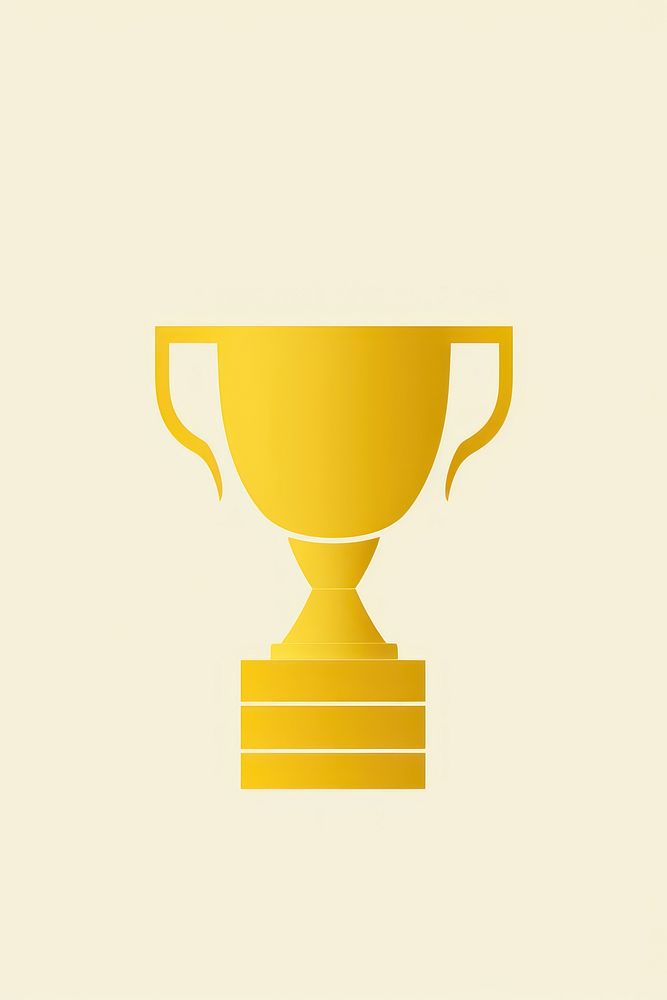 Minimal Abstract Vector illustration of a gold trophy achievement refreshment success.