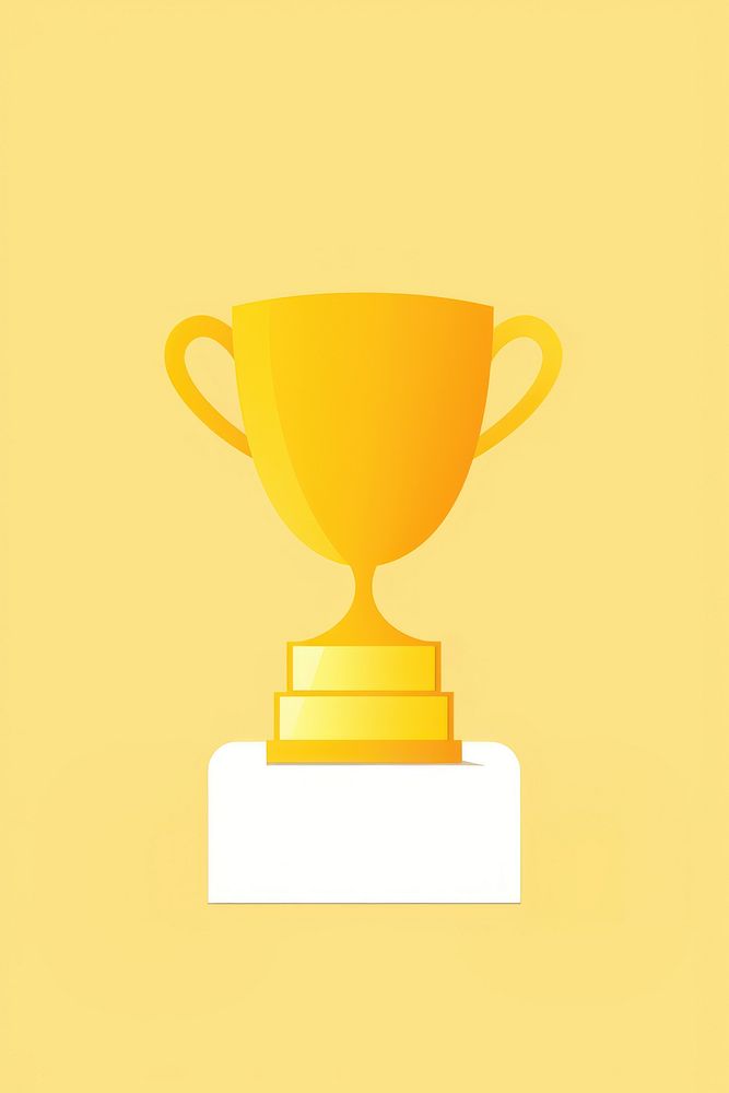 Minimal Abstract Vector illustration of a gold trophy achievement technology success.