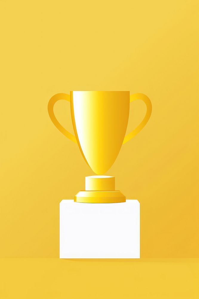 Minimal Abstract Vector illustration of a gold trophy achievement decoration lighting.