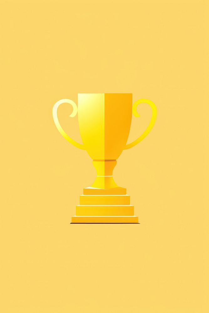 Minimal Abstract Vector illustration of a gold trophy yellow achievement refreshment.