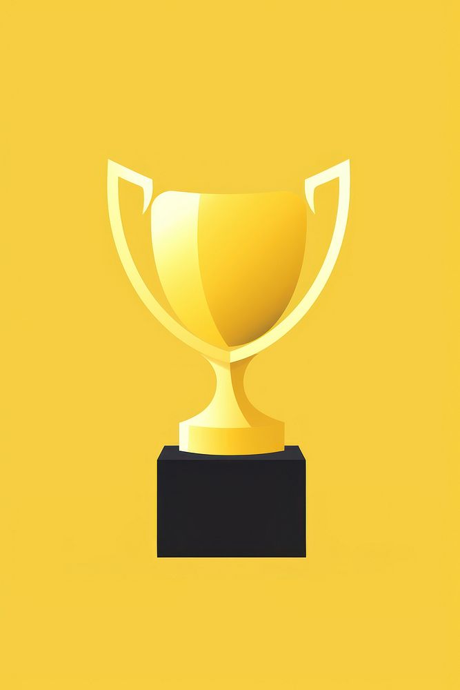 Minimal Abstract Vector illustration of a gold trophy achievement technology success.