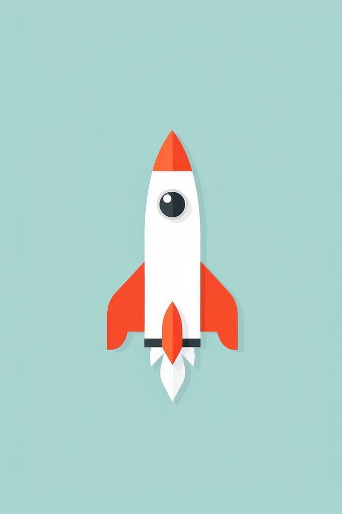 Minimal Abstract Vector illustration of a rocket airplane vehicle cartoon.