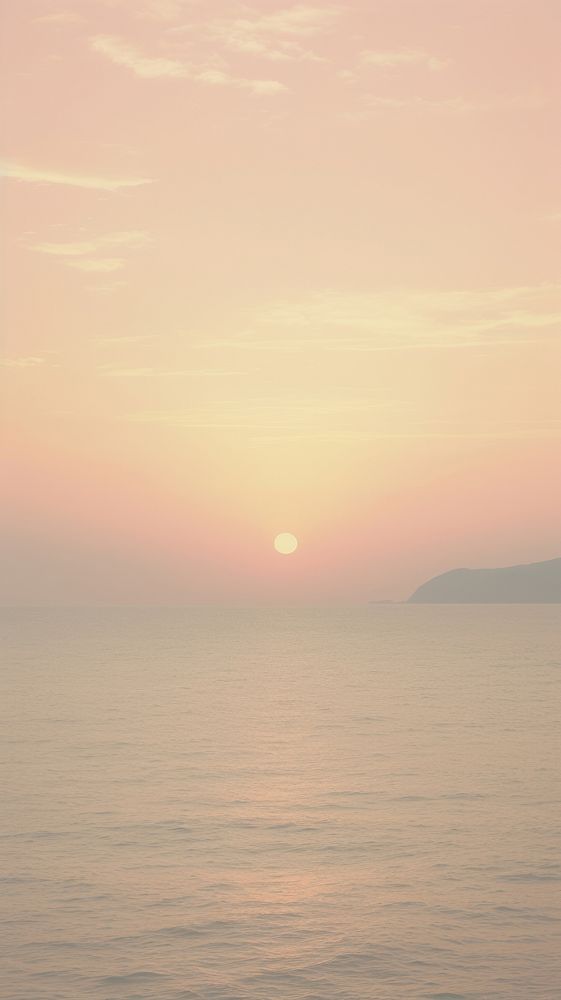 Aesthetic sunrise landscape wallpaper sea outdoors horizon.