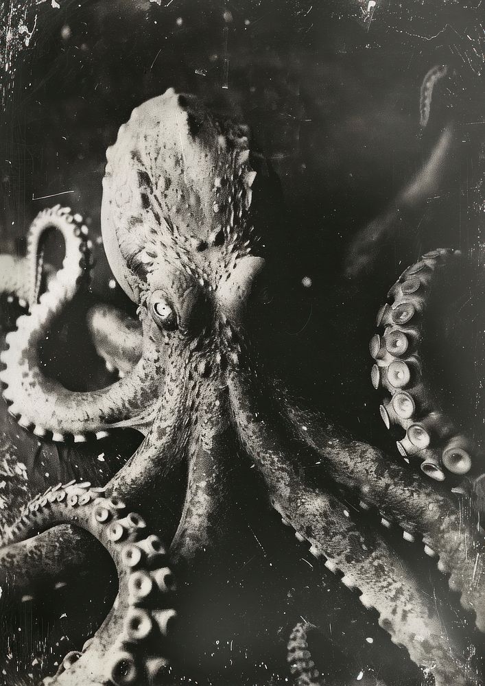 Monster octopus animal sea.