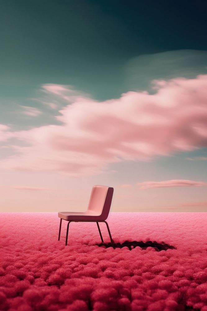 Photo of pink field landscape furniture outdoors.