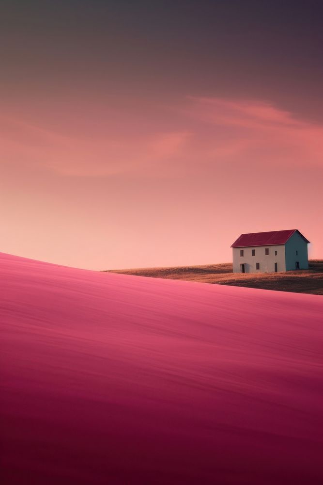 Photo of pink field landscape architecture outdoors.