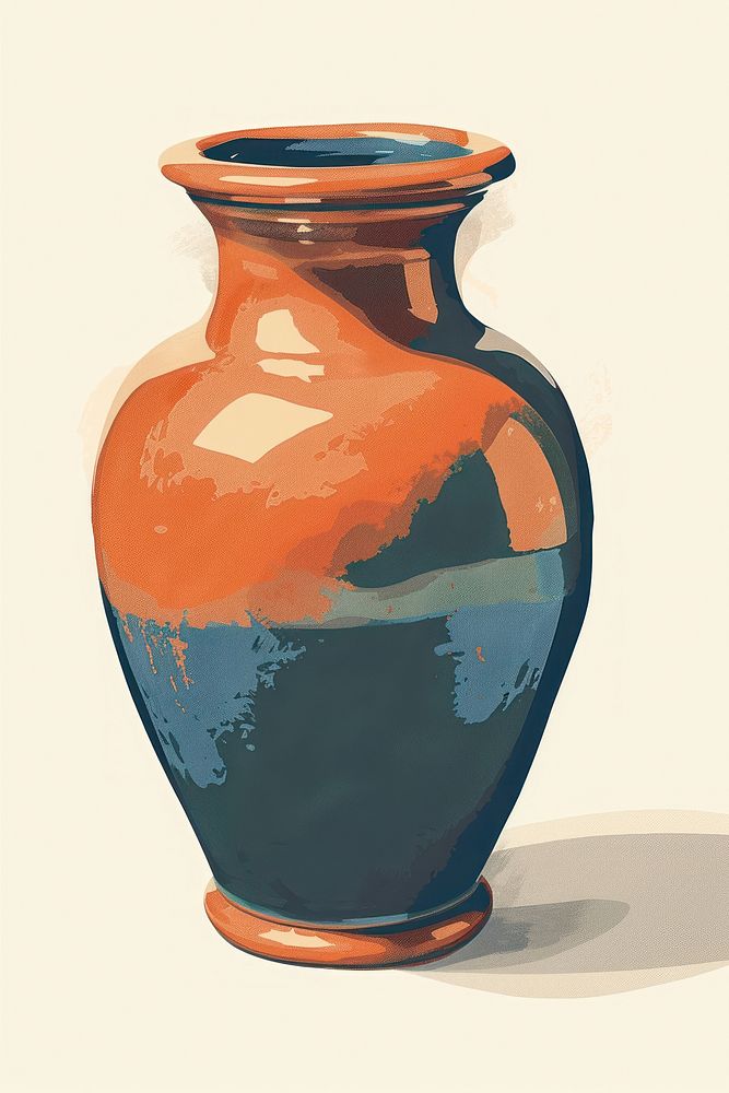 Shiny pottery vase urn jar.
