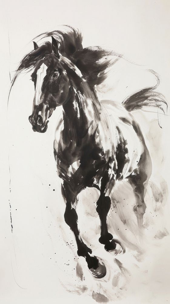 Horse stallion painting drawing.