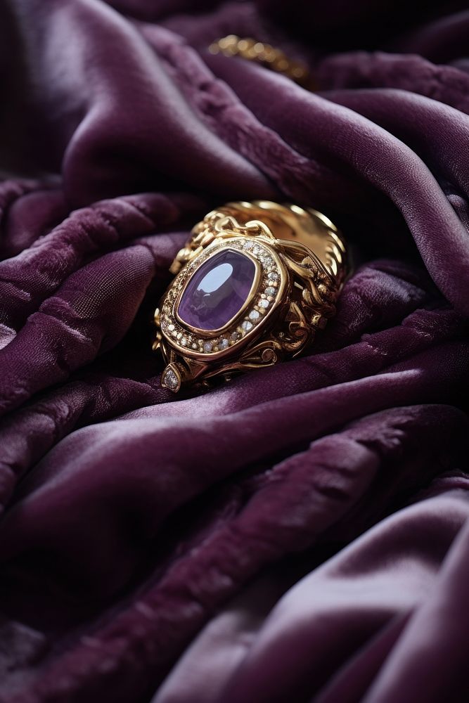 Jewelry gemstone purple ring.