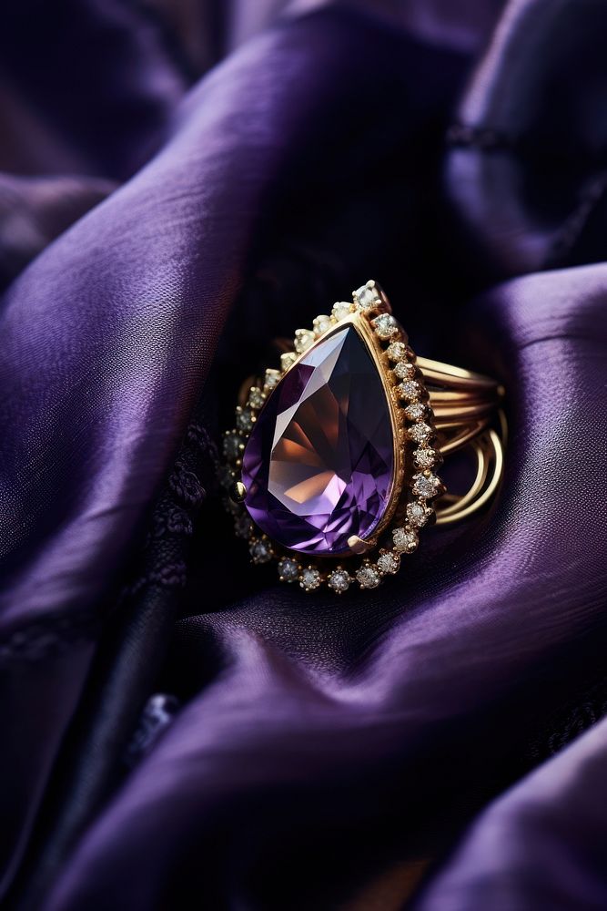 Jewelry amethyst gemstone diamond.