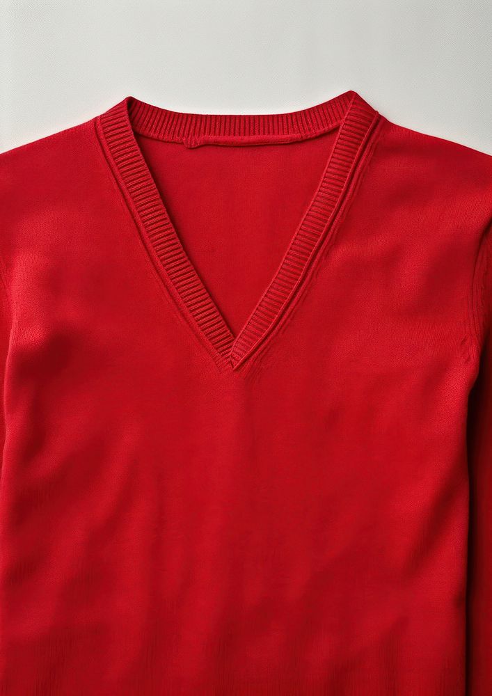 V-neck sweater with long sleeves sweatshirt outerwear clothing.