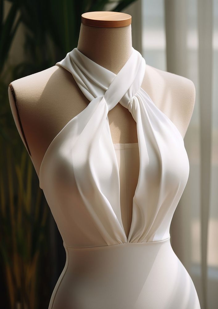 Sleeveless halter top with tie detail day coathanger mannequin.