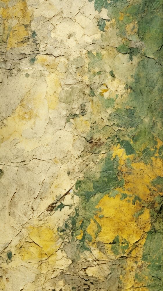 Yellow-green painting rough wall.