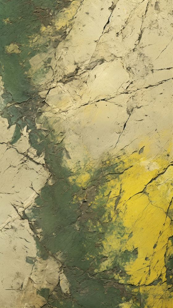 Yellow-green painting rough wall.