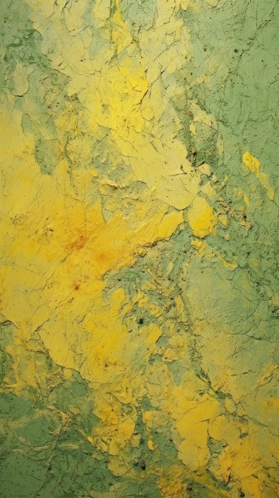 Yellow-green plaster rough paint.