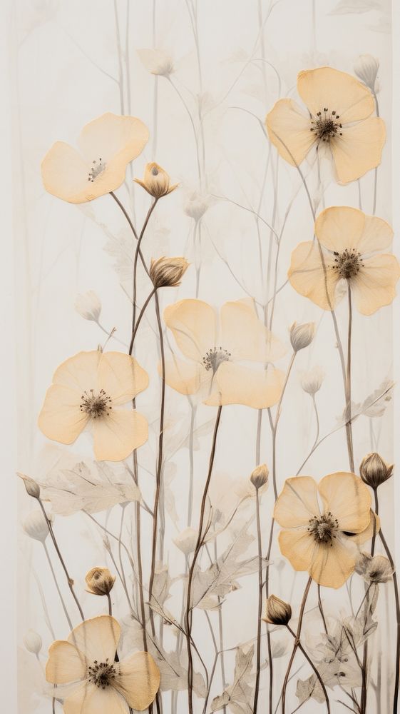 Real pressed moon flowers plant wall art.