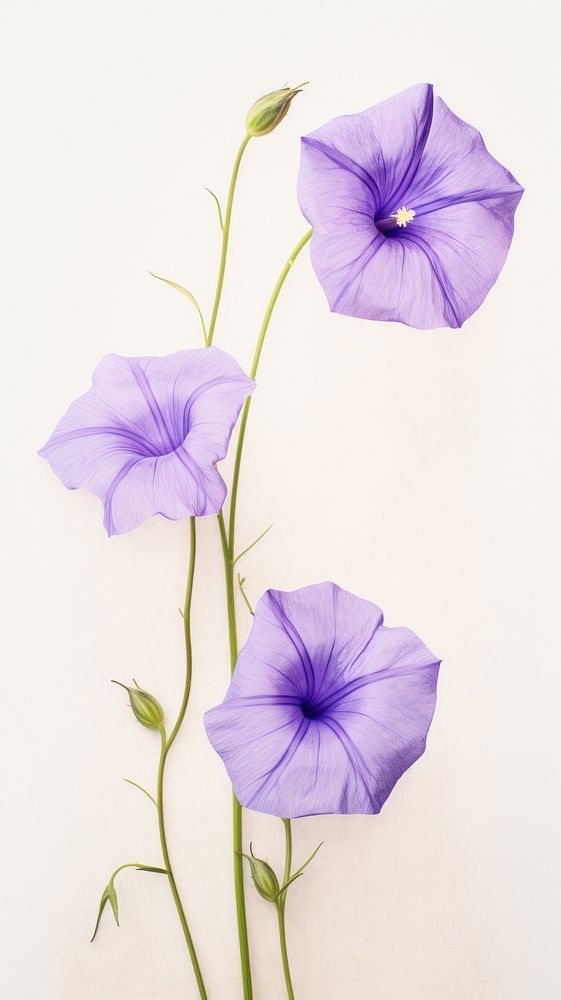 Real pressed Morning glory flowers petal plant morning glory.