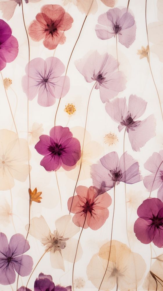 Real pressed petal flowers backgrounds pattern plant.