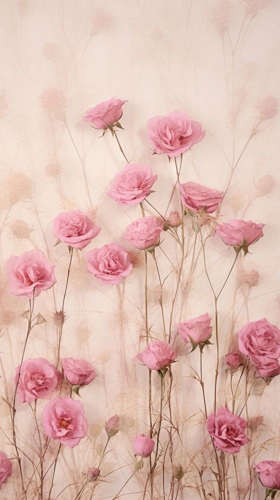 Real pressed pink roses flowers backgrounds petal plant.
