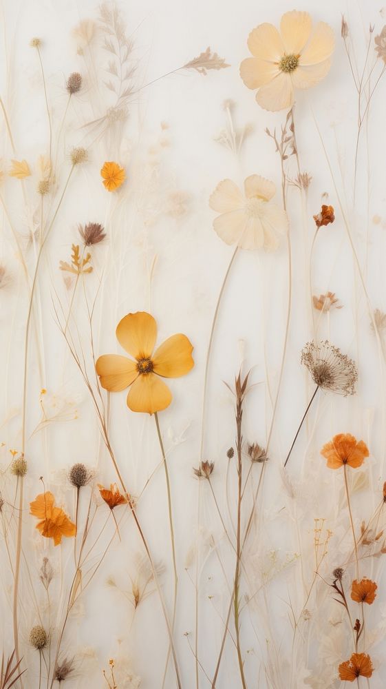 Real pressed wild flowers backgrounds pattern plant.