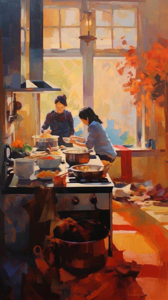 Cooking art painting kitchen.