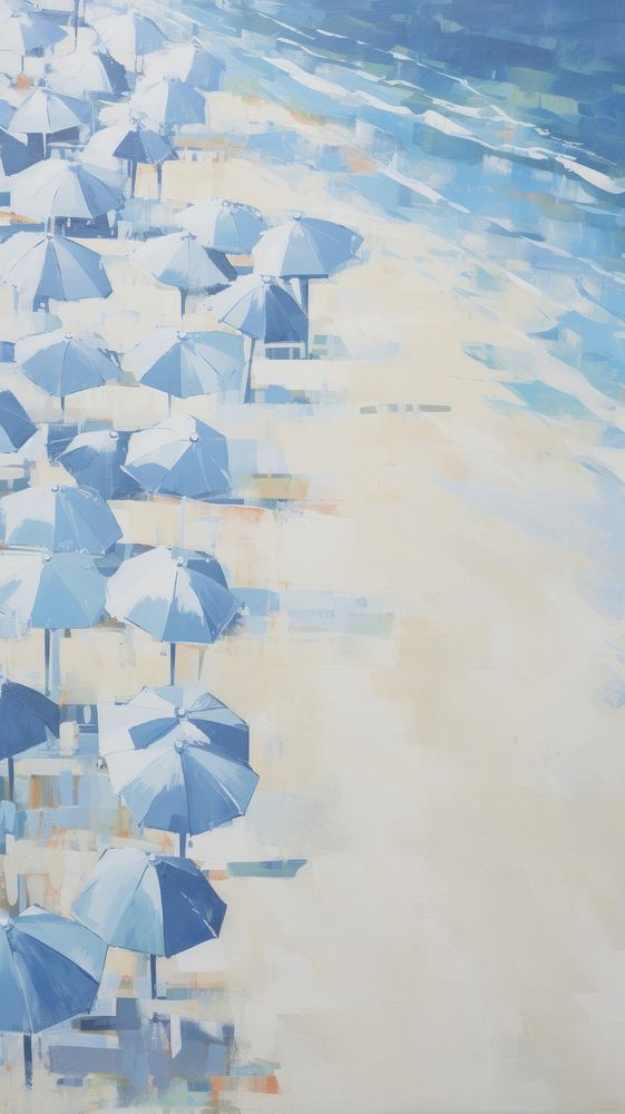 A beach umbrellas in beach background backgrounds painting outdoors.