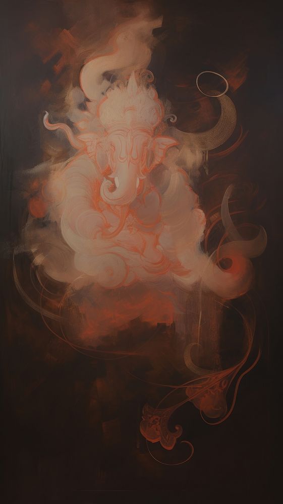 Ganesha art painting smoke.