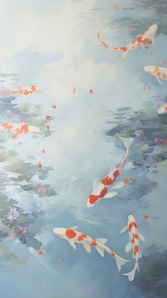 A koi fishes in clear water animal carp underwater.