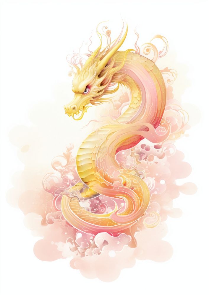 Chinese dragon with fireball creativity cartoon pattern.