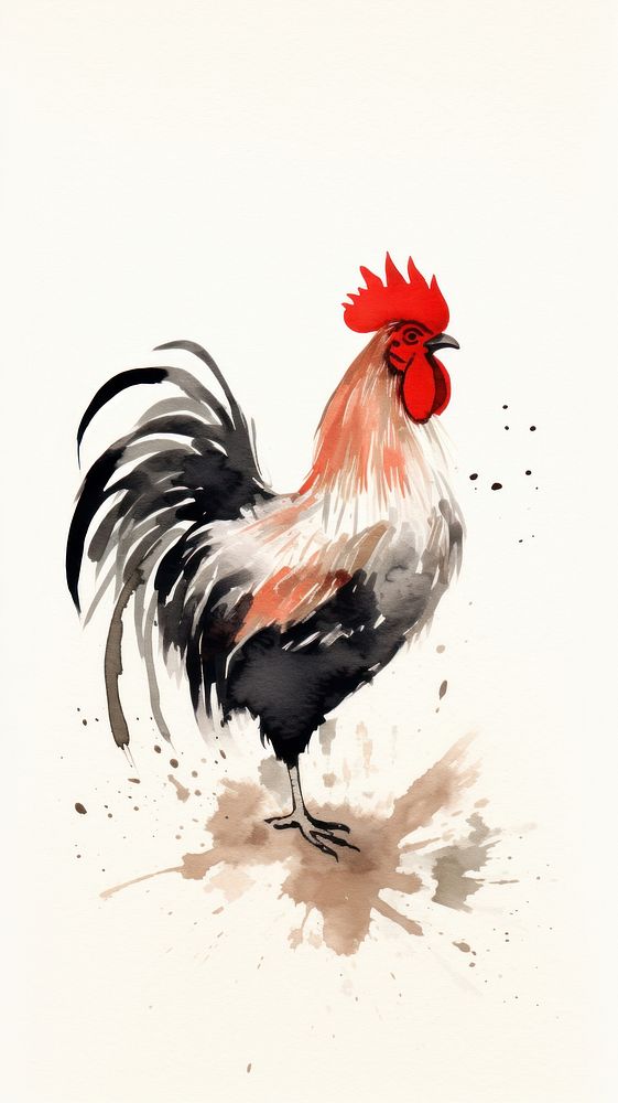 Chinese Year of the Rooster chinese brush chicken poultry rooster.