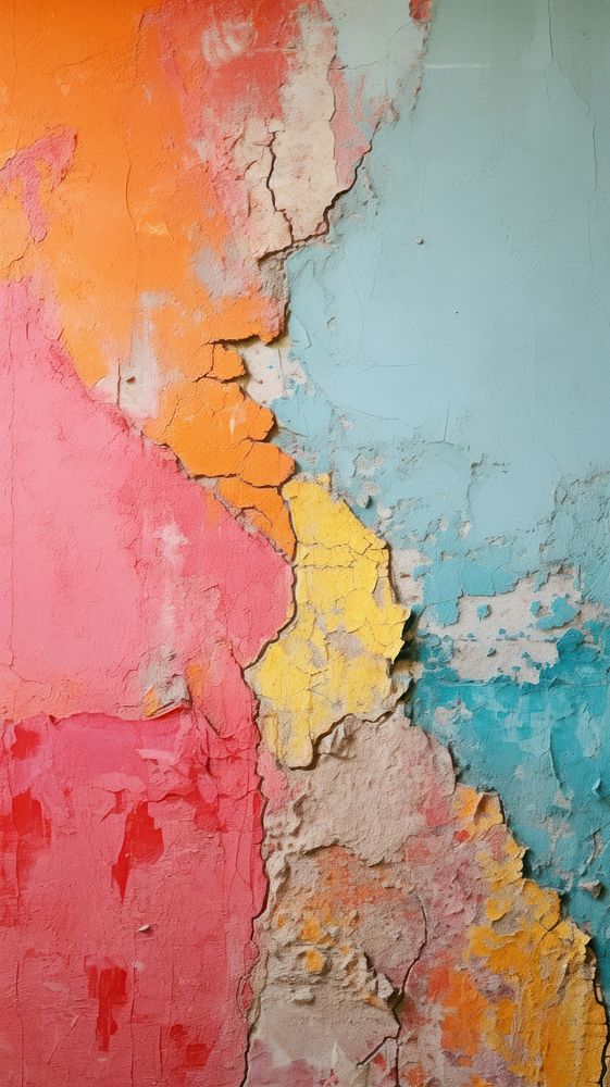 Colorful wall rough paint.