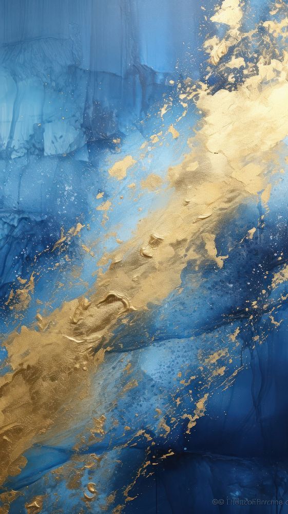 Gold-white and blue painting nature backgrounds.