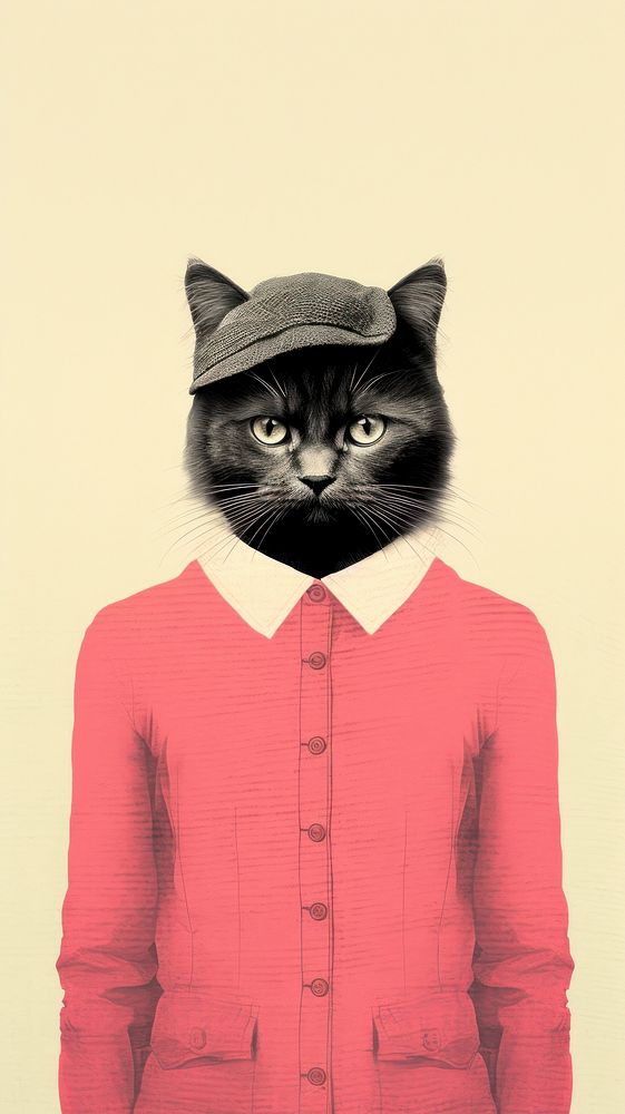 Litograph minimal fashion cat animal mammal adult.