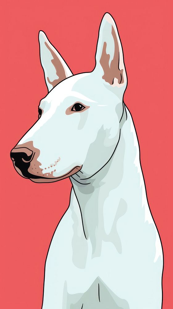 Bull terrier sticker mammal animal white.