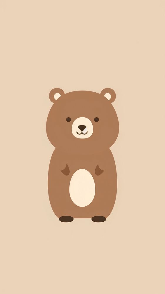 Brown bear sticker mammal anthropomorphic representation.