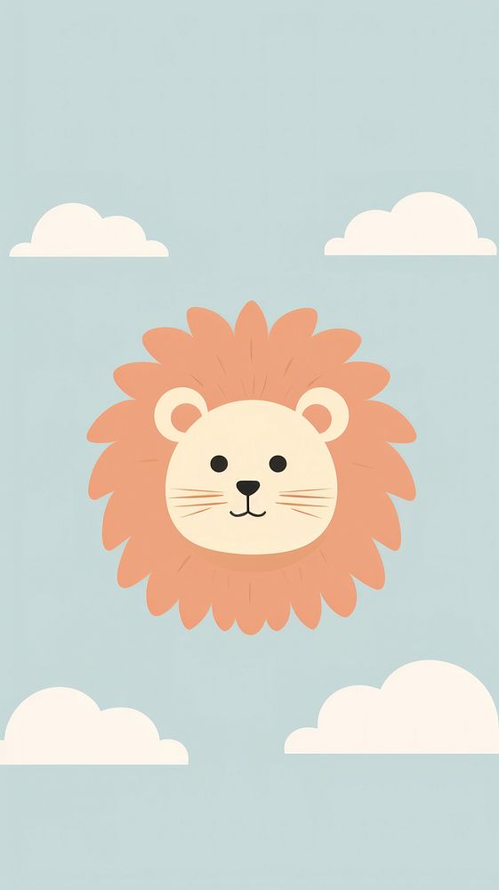 Lion sticker backgrounds cartoon mammal.