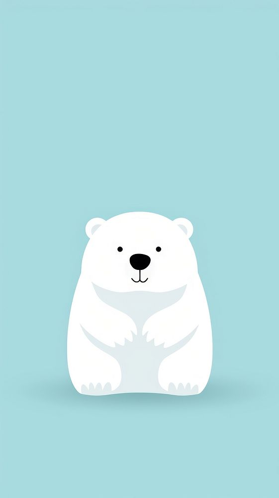 Polar bear sticker mammal animal white.