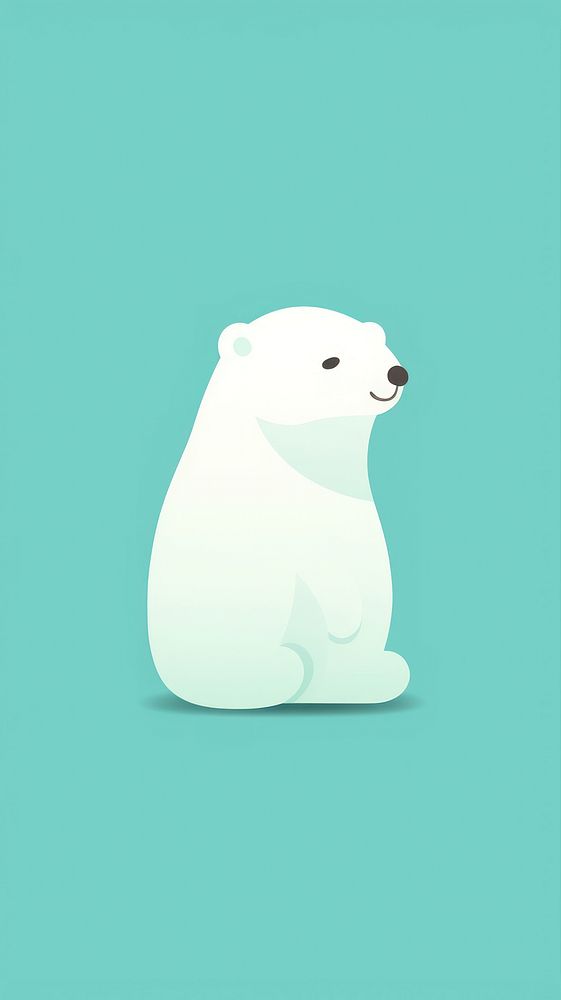 Polar bear sticker wildlife animal mammal.