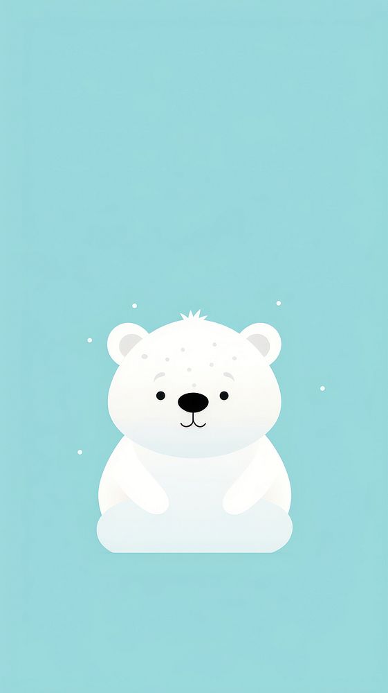 Polar bear sticker mammal white representation.
