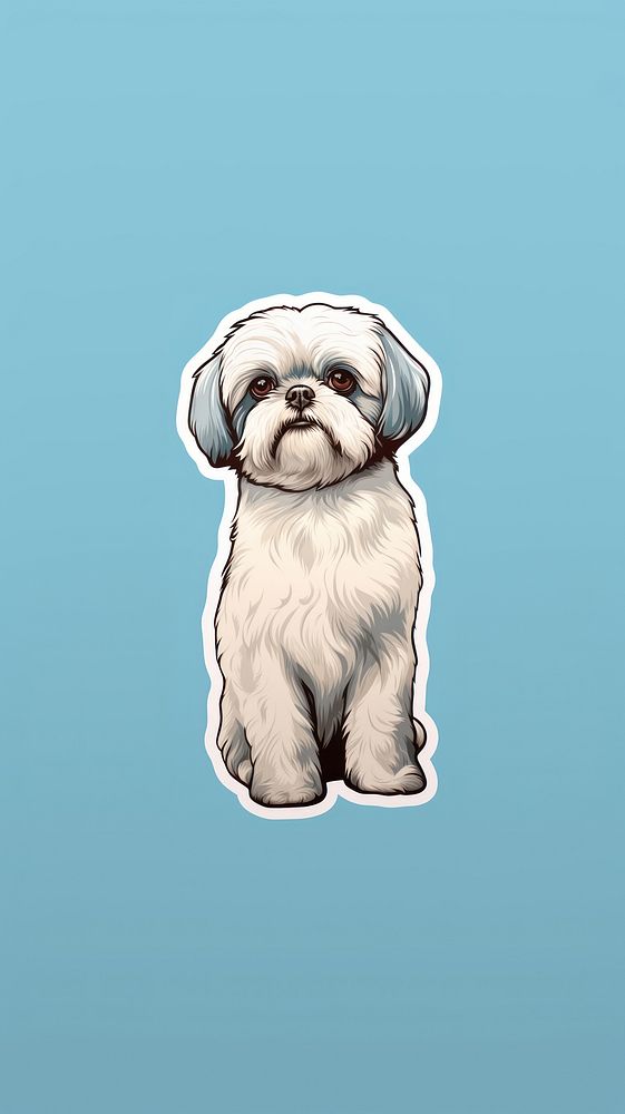 Shih tzu sticker mammal animal puppy.