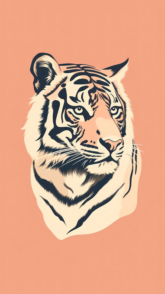 Tiger sticker wildlife animal mammal.