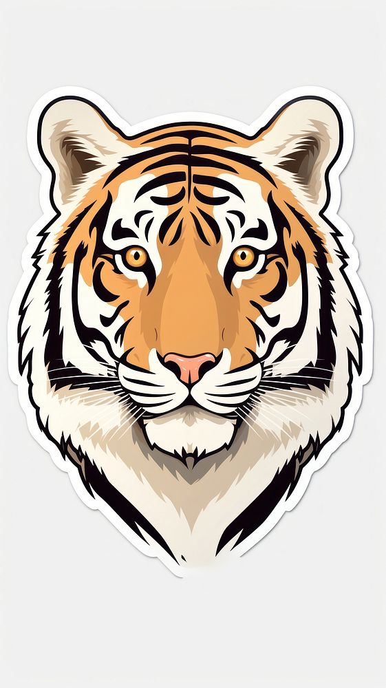 Tiger sticker wildlife animal mammal.