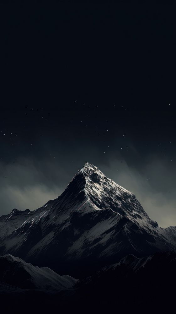 Dark aesthetic mountain wallpaper outdoors nature night.