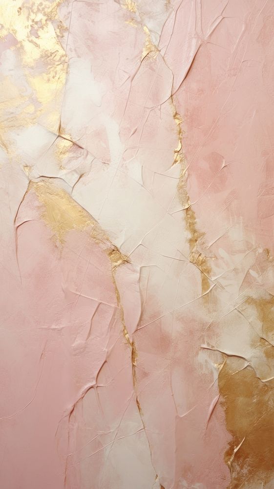 Pink-beige and gold plaster paint wall.